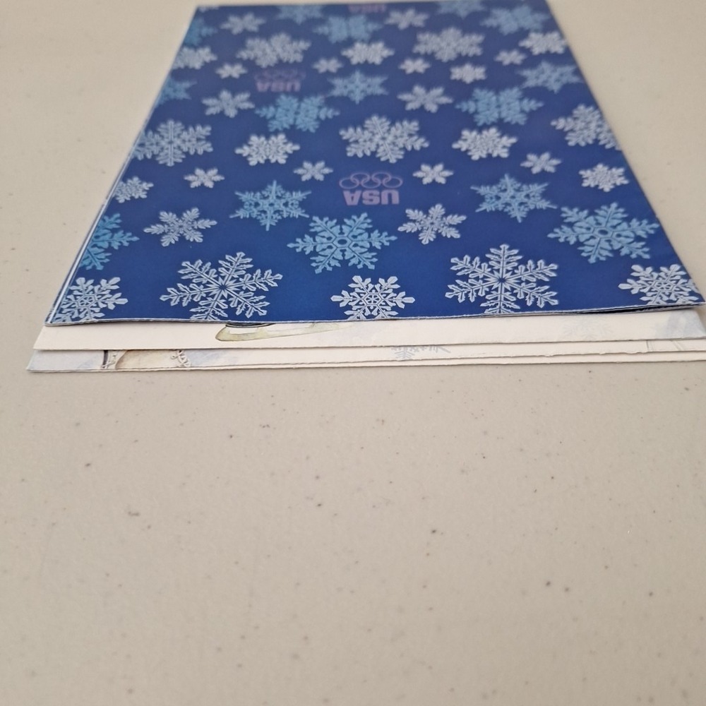 Vintage Christmas Wrapping Paper 1990s USA Olympics Holiday Ice Skater Snowflake - Picture 10 of 12